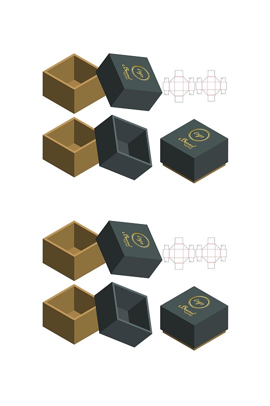 详细分解刀线包装盒展开图