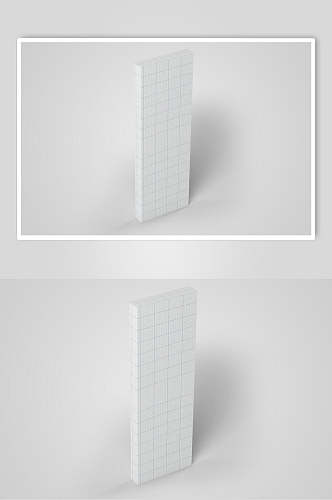 长方形线条方格灰白色盒子样机
