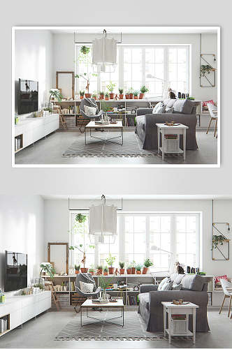 灰色沙发北欧风格室内图片