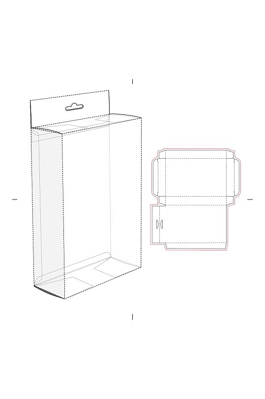 线描礼盒纸箱包装刀线盒展开图
