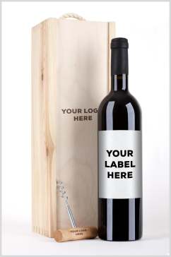 木头瓶子反光高端红酒瓶包装样机