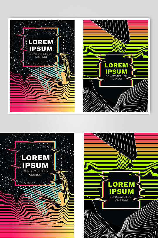 高端时尚英文故障风海报矢量素材-众图网