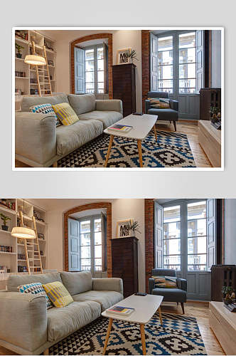 客厅布艺沙发北欧风格室内图片