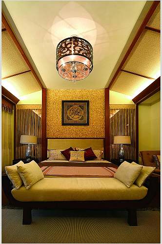 豪华卧室东南亚风格样板房图片