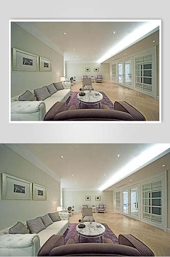 欧式紫色沙发别墅图片