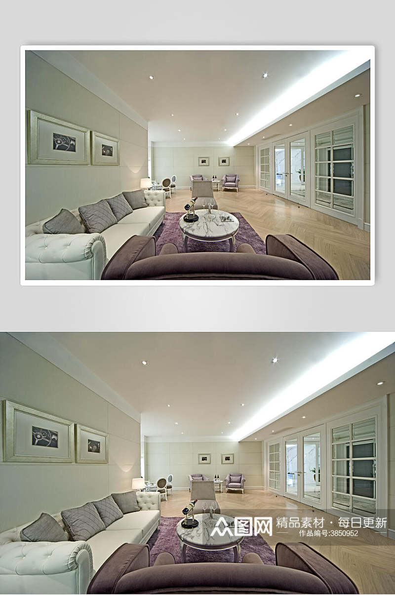 欧式紫色沙发别墅图片素材