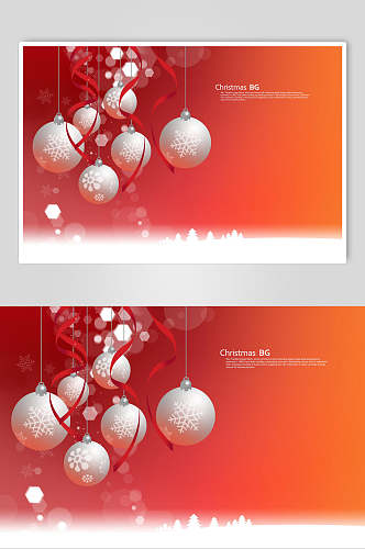 红色大气雪花创意圣诞海报素材