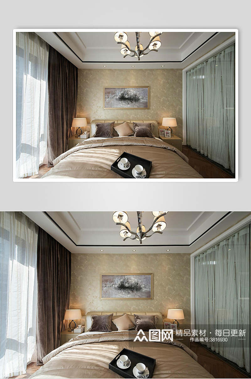 卧室后现代室内设计图片素材