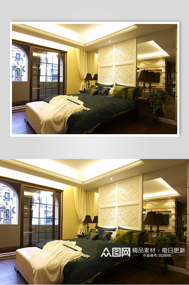 欧式现代别墅卧室图片素材