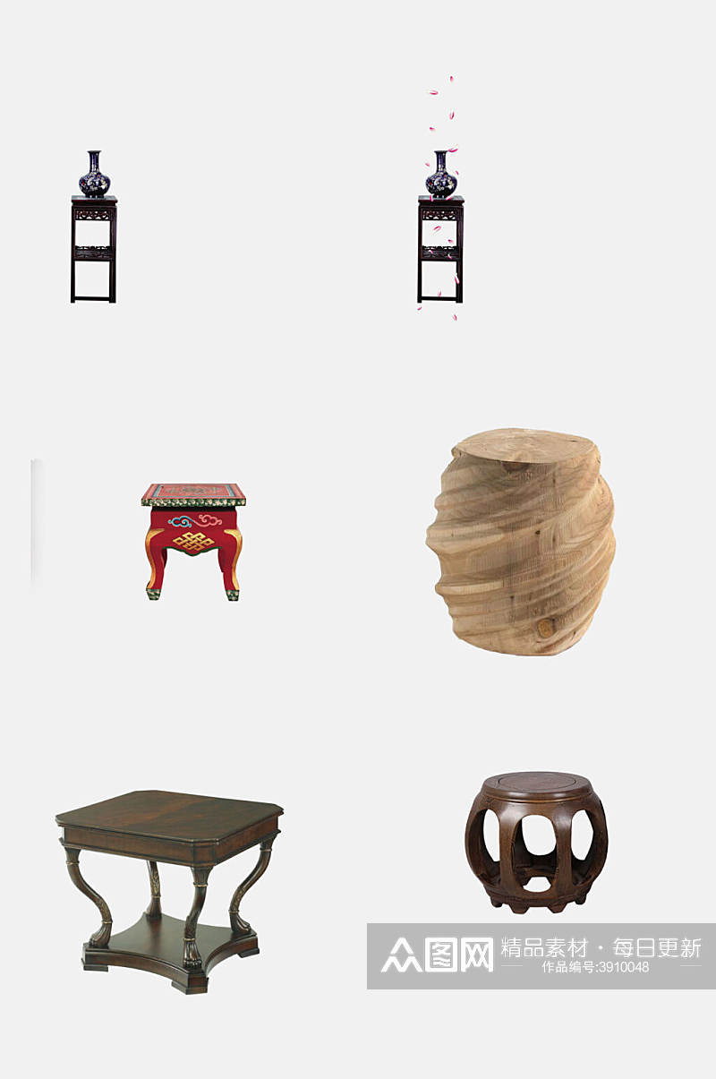 高端创意凳子中式家具免抠素材素材