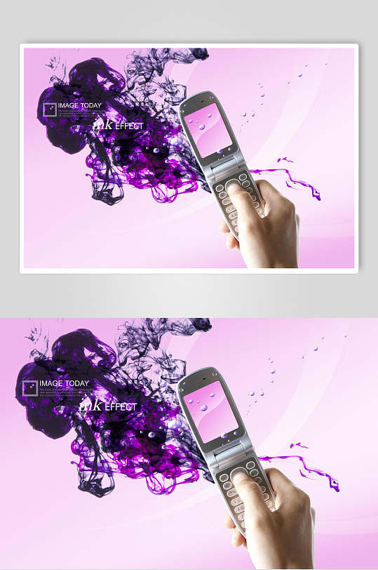 水彩纹大气手机创意网络海报素材