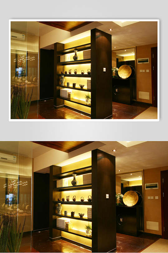 带灯带酒柜置物柜新中式室内图片