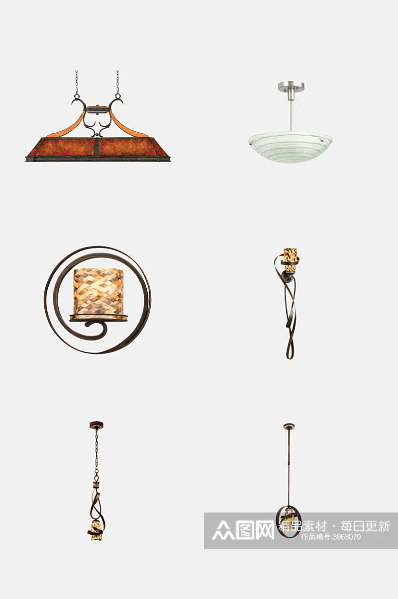 古典美式灯具免抠素材素材