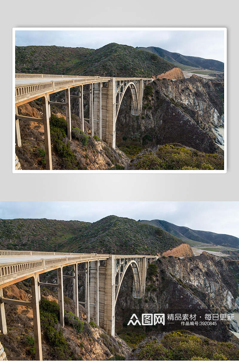 大型跨山城市桥梁图片素材