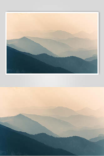 山间优雅静谧意境大气薄雾森林图片