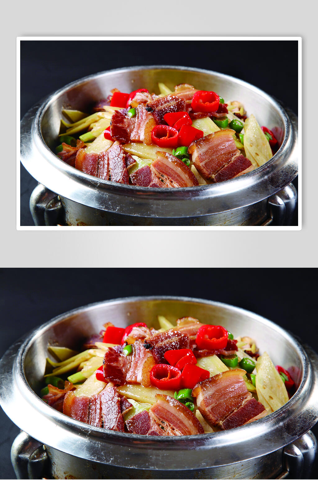 窝笋焖腊肉图片素材