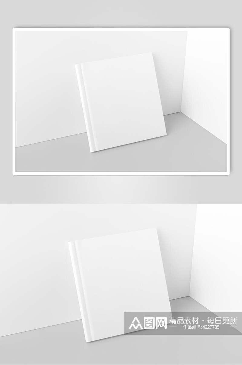 立体留白方形阴影书籍贴图展示样机素材