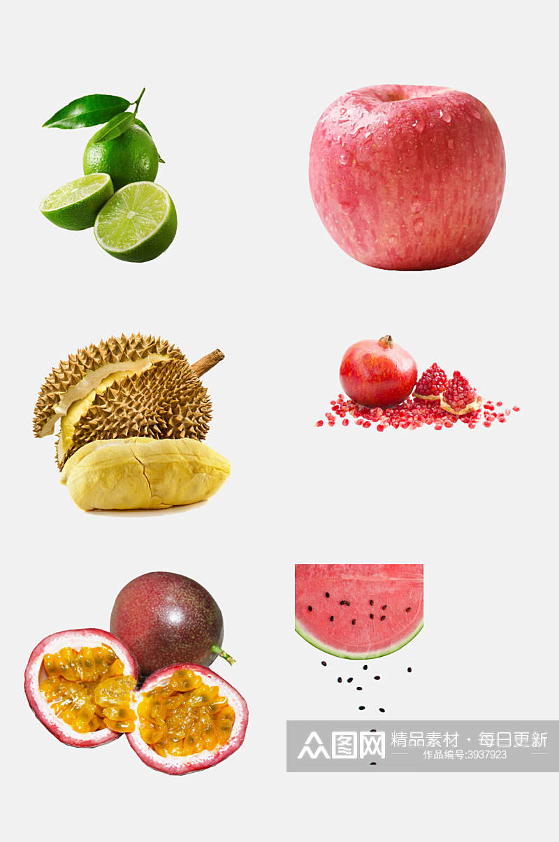 简约手绘西瓜新鲜水果免抠素材素材