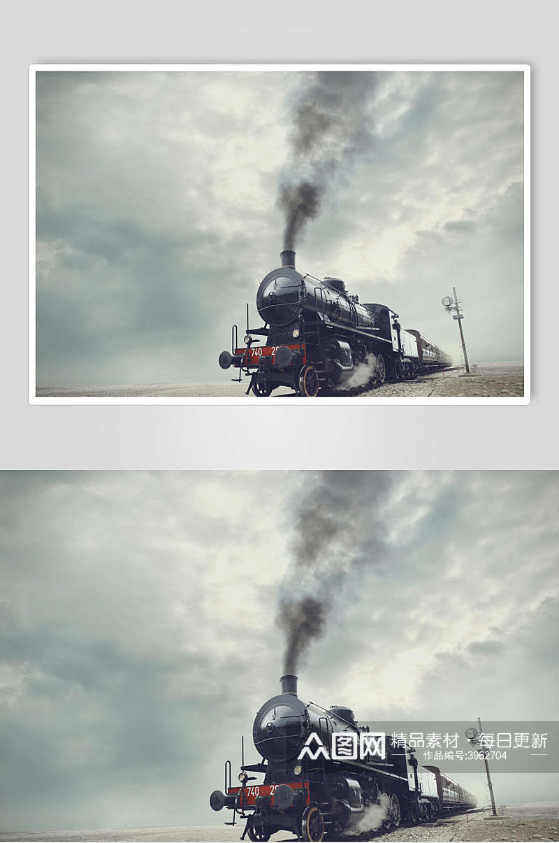 黑色气体蒸汽火车图片素材