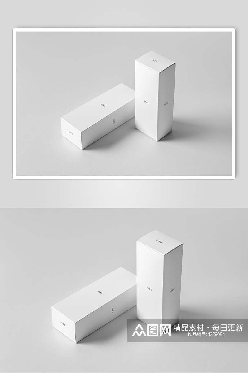 立体方形英文字母长方形盒子样机素材