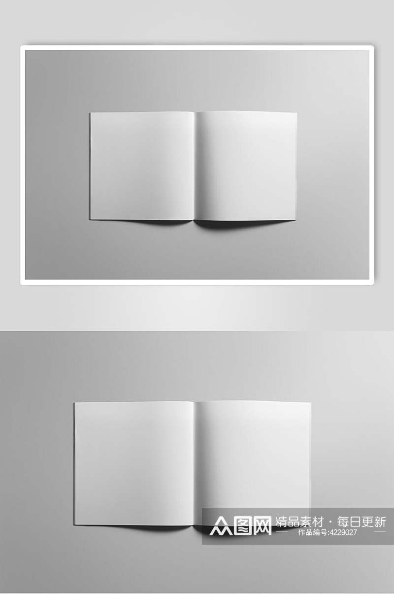 折痕阴影灰色画册封面贴图样机素材