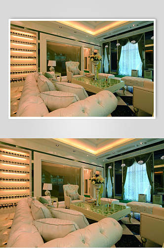 高级法式白色沙发别墅样板间图片