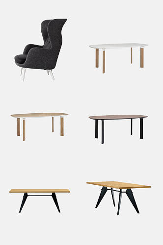 创意木桌子现代家具免抠素材