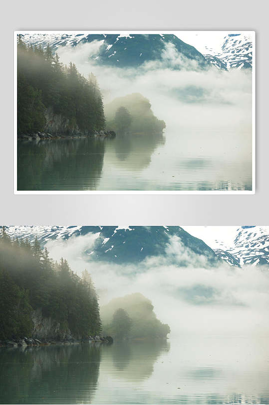 意境意境可爱清新山间薄雾森林图片