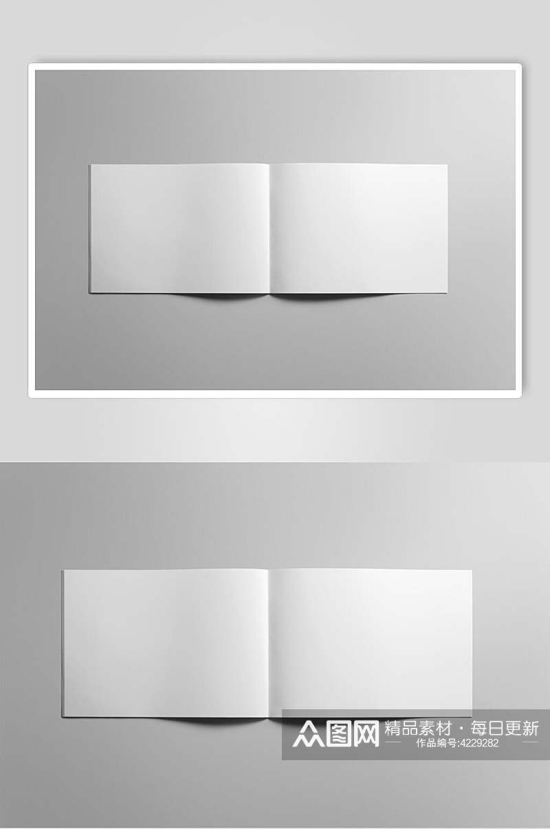 折痕阴影灰白画册封面贴图样机素材