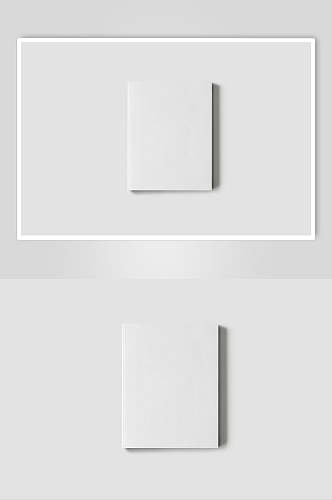 长方形纯白色书籍贴图展示样机