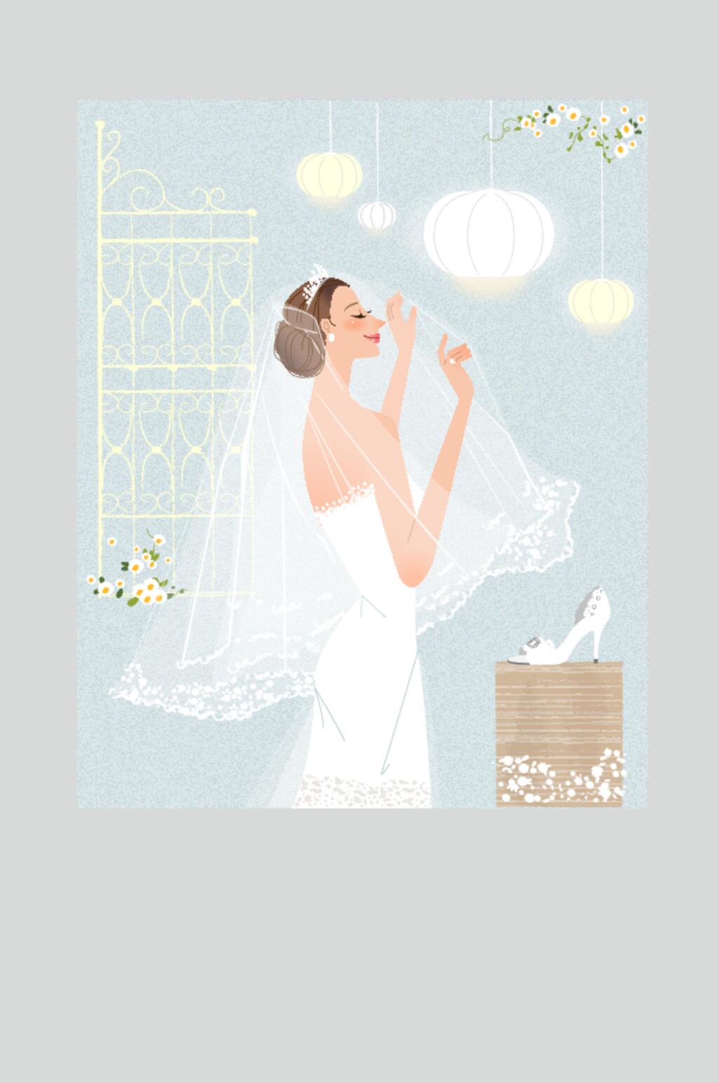 唯美婚纱婚礼婚庆插画矢量素材素材