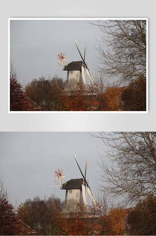 秋天欧式风车图片