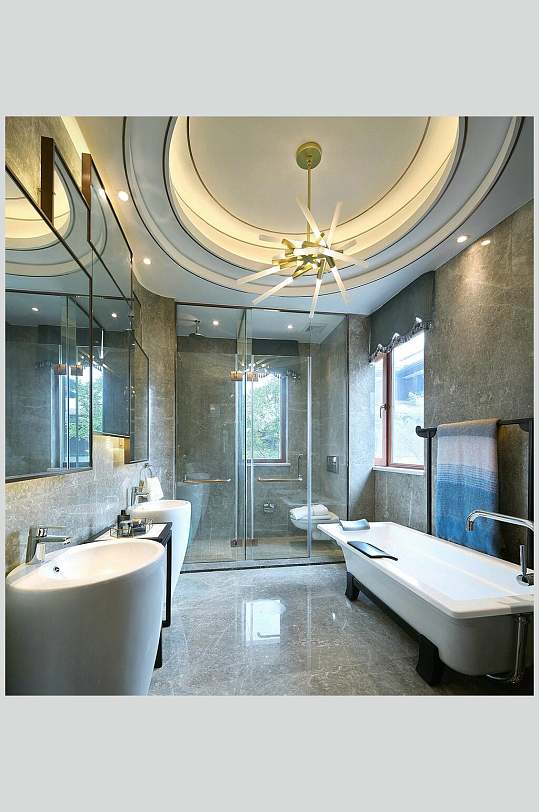 古典传统个性浴室白新中式室内图片