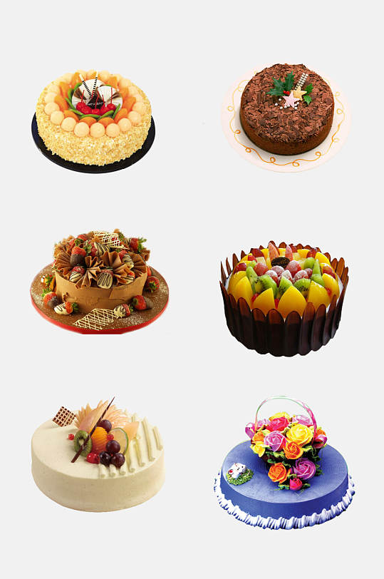 圆形唯美大气高端生日蛋糕免抠素材