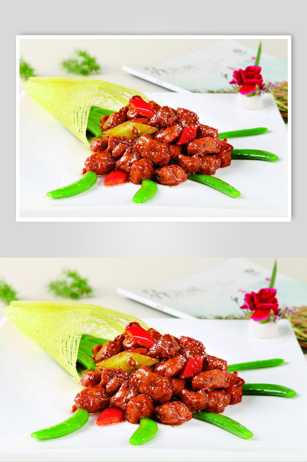 煎烧牛仔粒图片素材