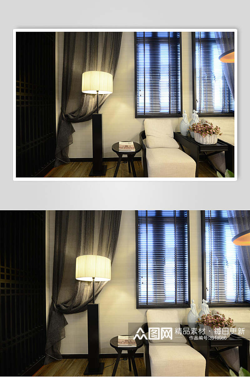 古典优雅高级感灯具新中式室内图片素材