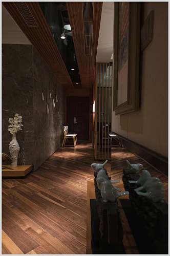古典传统个性木地板新中式室内图片