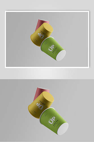 英文字母绿色饮品包装设计样机