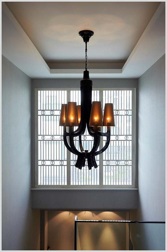 古典传统个性吊灯黄新中式室内图片