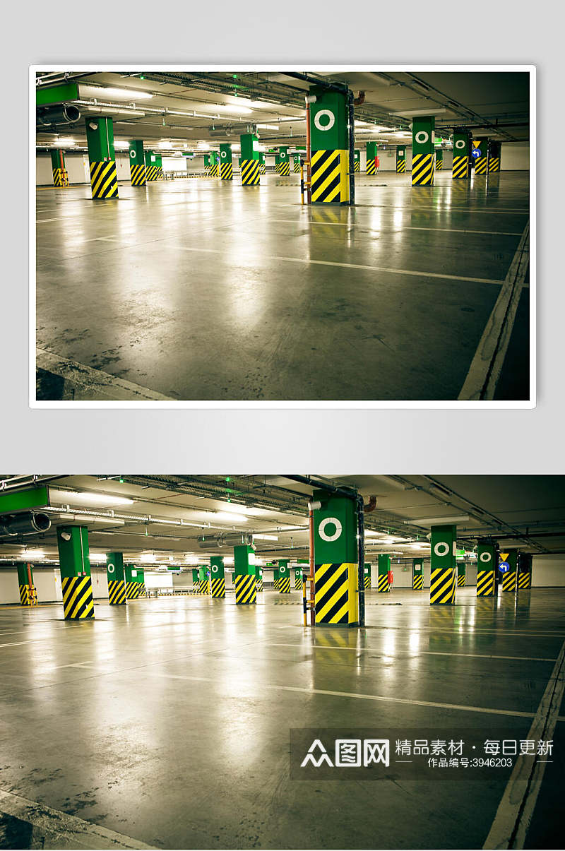 绿色地下停车场图片摄影图素材