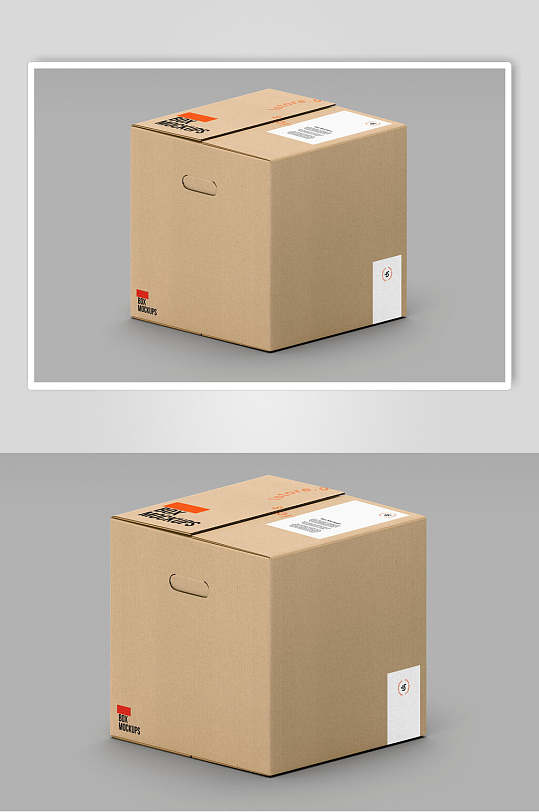 立体长方形棕瓦楞纸包装盒样机