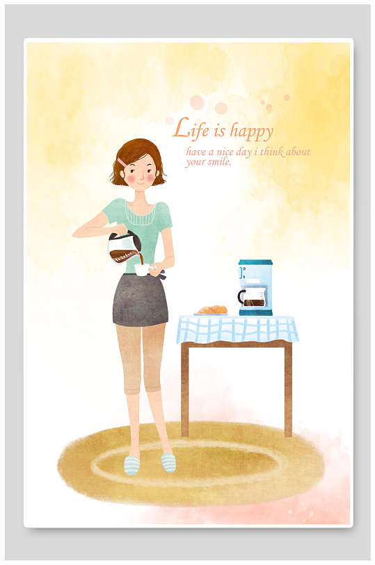 手绘手冲咖啡图片-手绘手冲咖啡素材下载-众图网