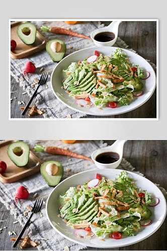 牛油果生菜蔬菜沙拉美食图片