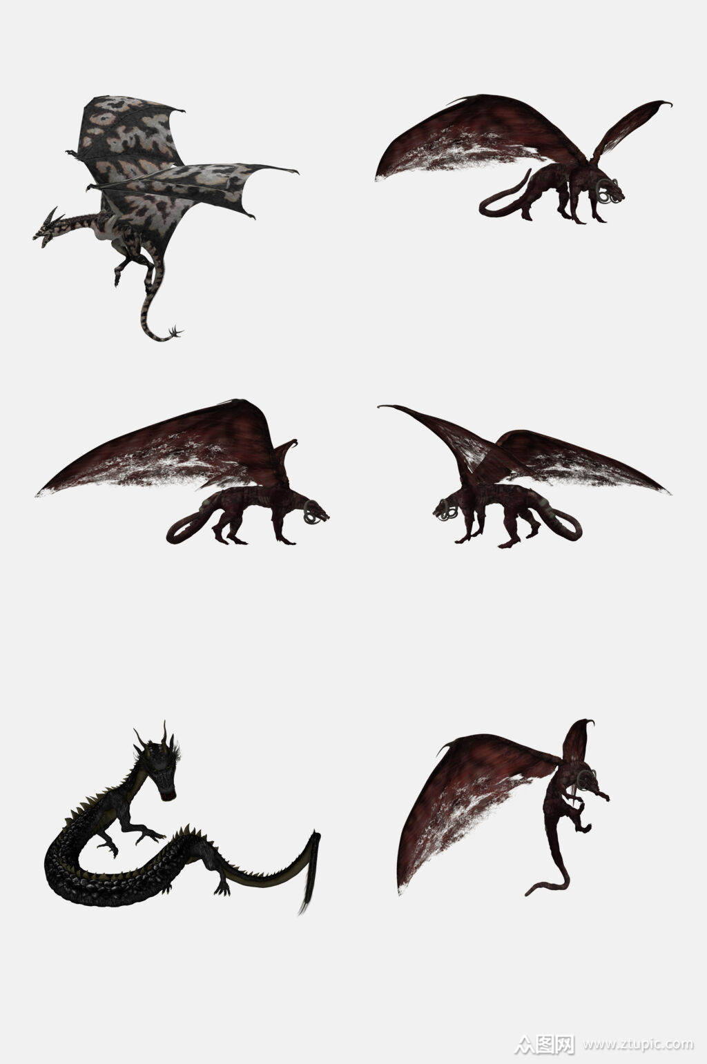 黑色飞龙免抠素材素材