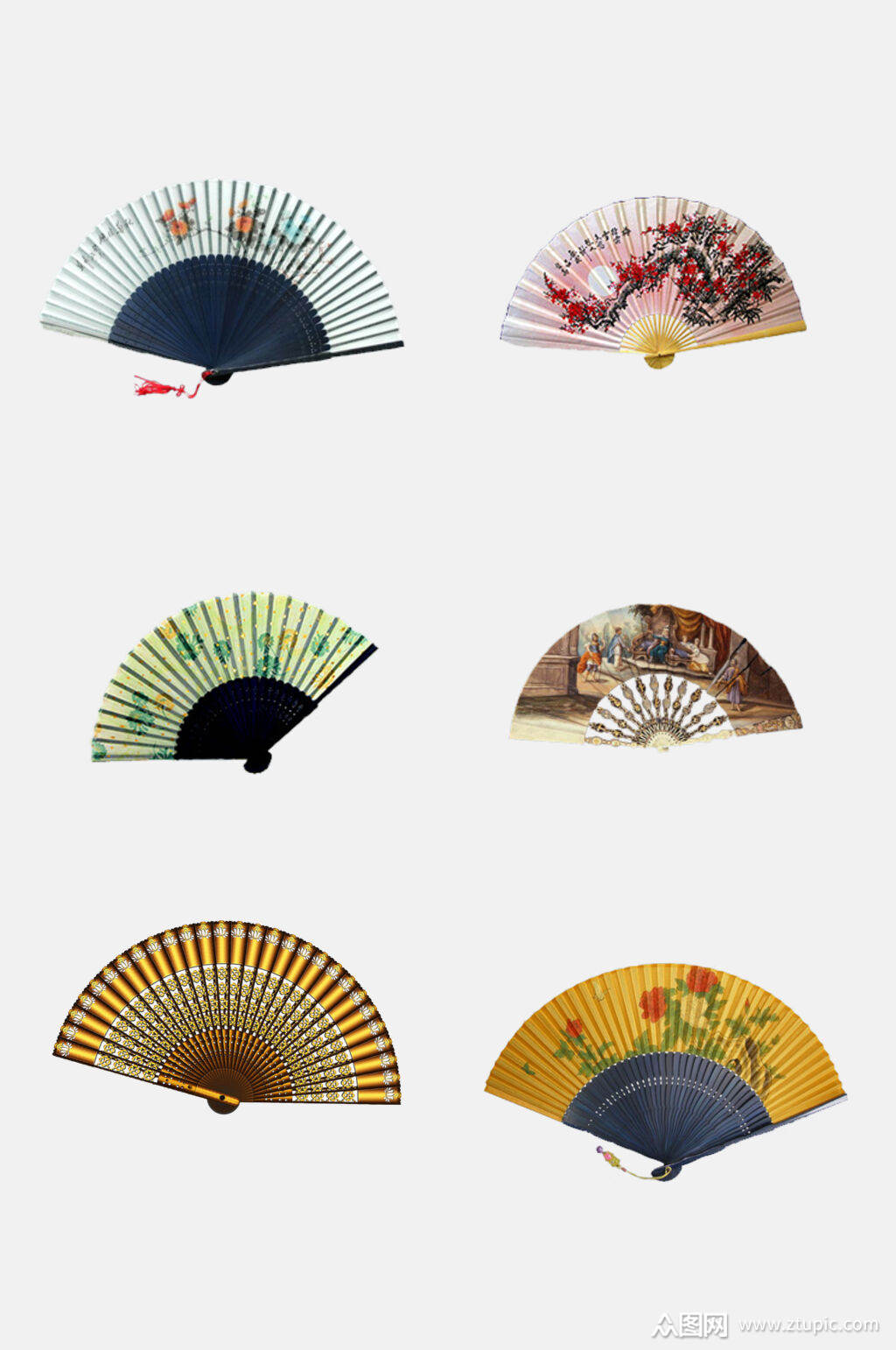 素雅唯美唯美大气古风折扇免抠素材模板下载-编号3910777-众图网