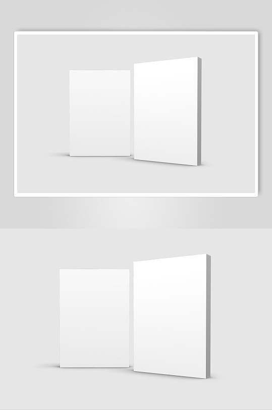 极简封面书籍画册智能贴图样机白色极简书籍封面设计样机极简封面书籍