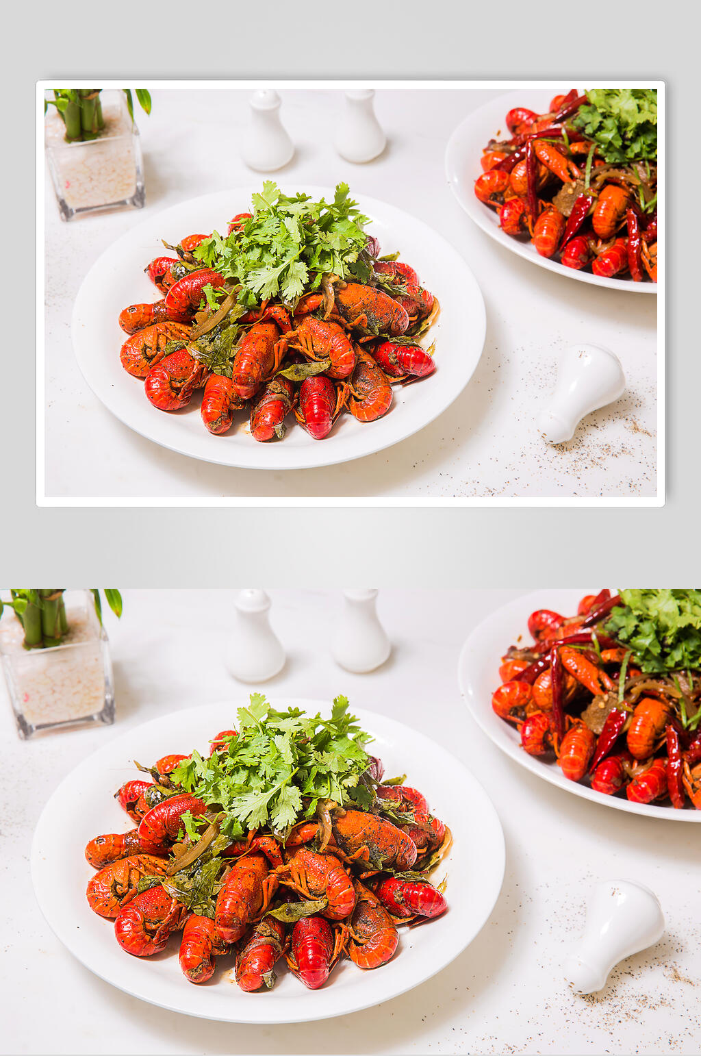 香菜油焖小龙虾美食图片素材