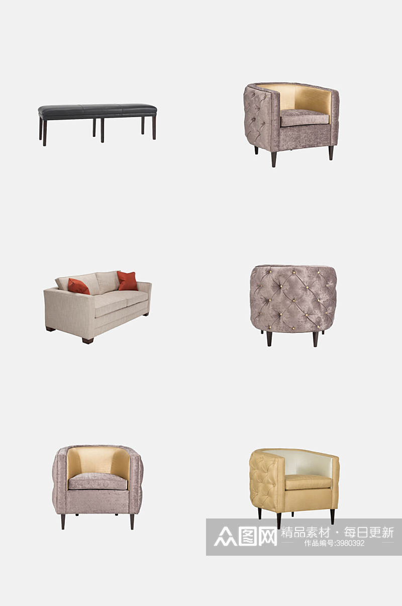 美式家具沙发免抠素材素材
