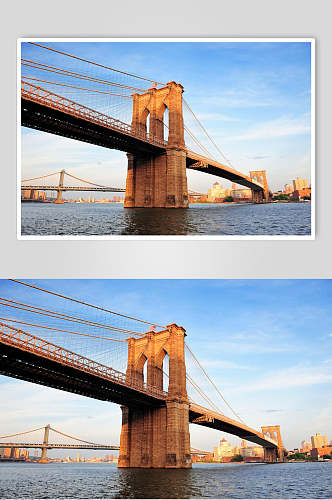 大气时尚高级感河水蓝城市桥梁图片