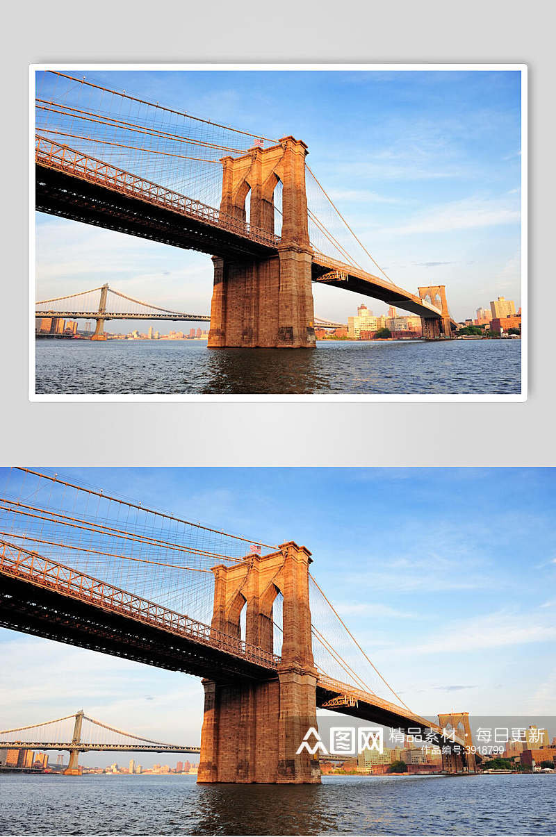 大气时尚高级感河水蓝城市桥梁图片素材